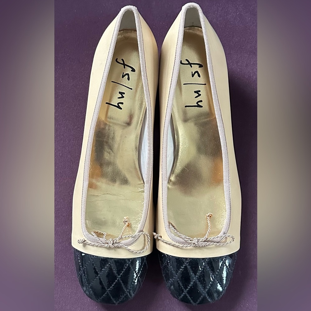 French sole leather heels two-tone perfect condition
